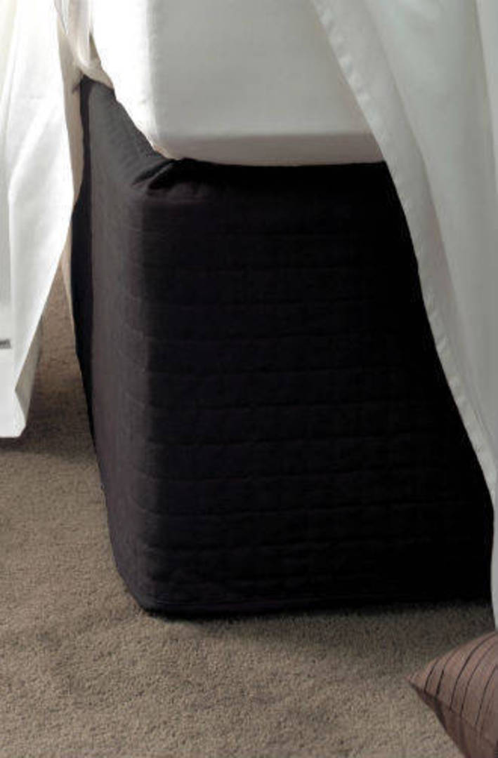 Linen House - Suede Quilted Bedwrap - SINGLE - Black - 45cm Drop - ON CLEARANCE - LESS 40 Percent image 0